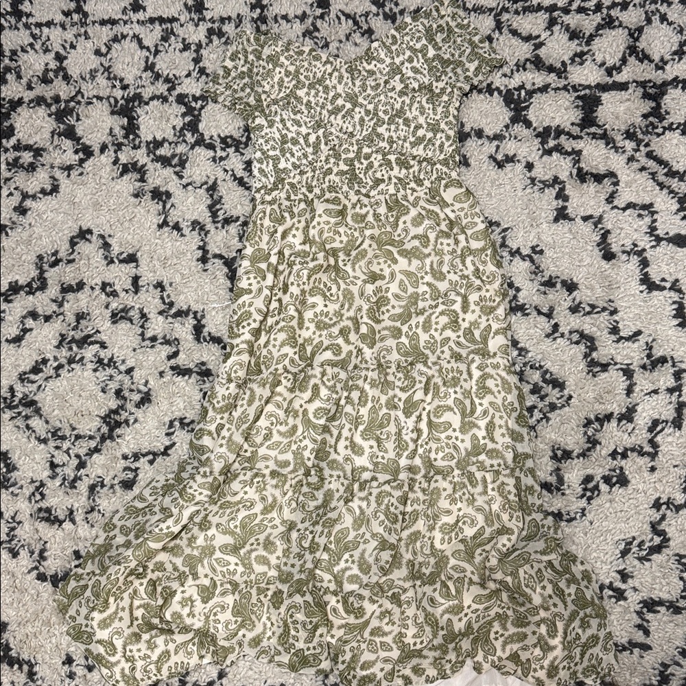 BB Dakota by Steve Madden Green and White Maxi Dress